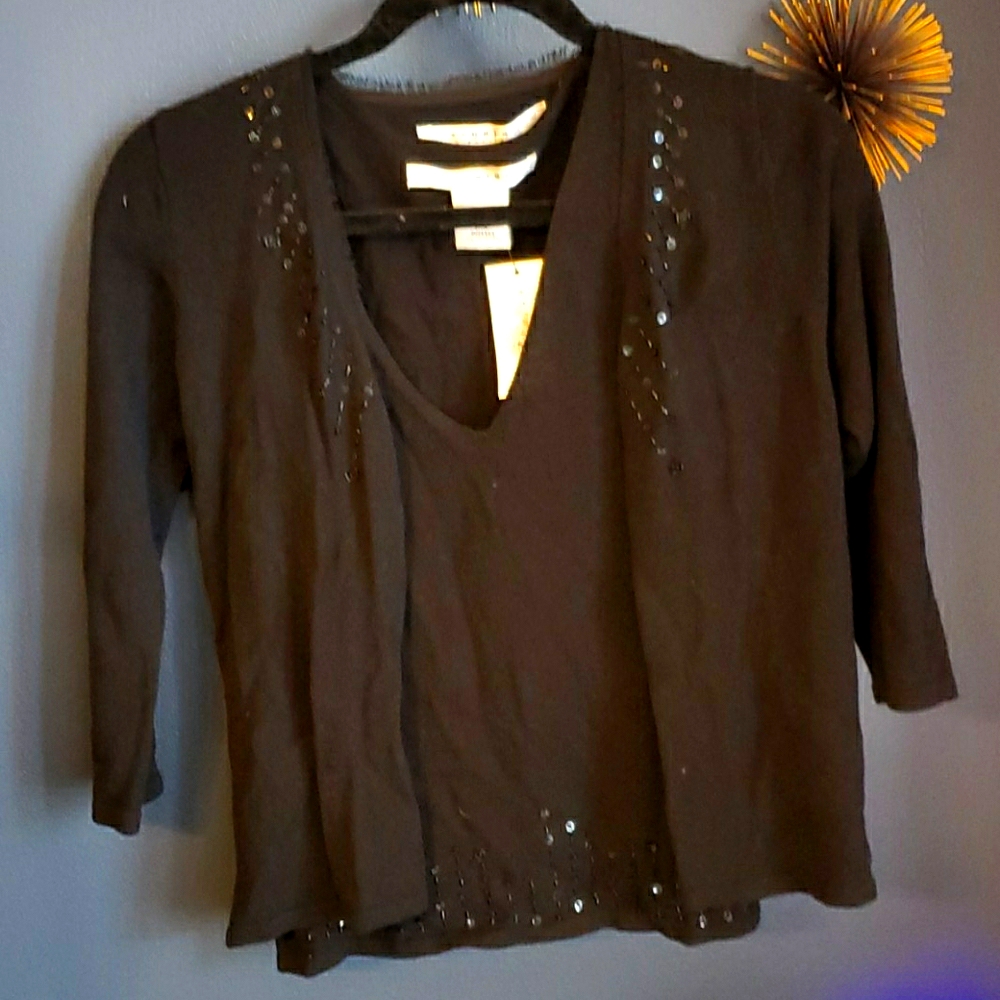 Brand New Studio M Blk Sequin Sweater Set